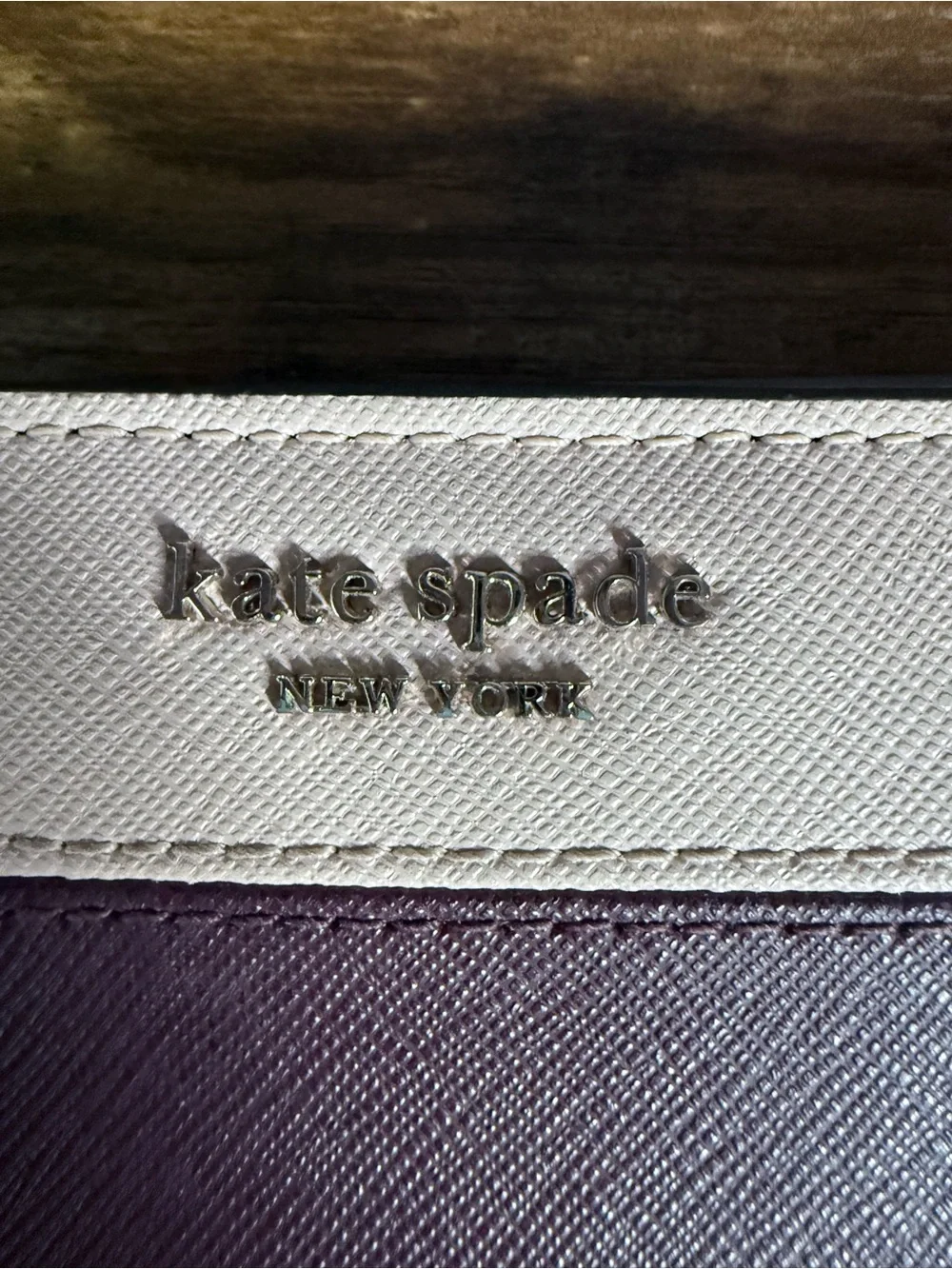 kate spade Two-Tone Plum and Cream Continental Wallet